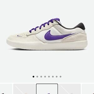 Nike Cream and Purple Low-Top Sneakers
